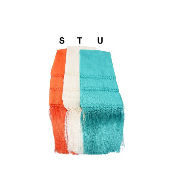 Mexican Artisan Handmade Shawl Wrap Scarf | Chalina Rebozo Linea | Large 92 x 25 - Picture 7 of 8